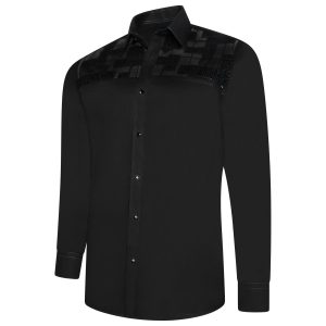Men's Black Formal Shirt Men Designer Great Quality Slim Fit Sheer Mesh Party Wedding Night Ceremony