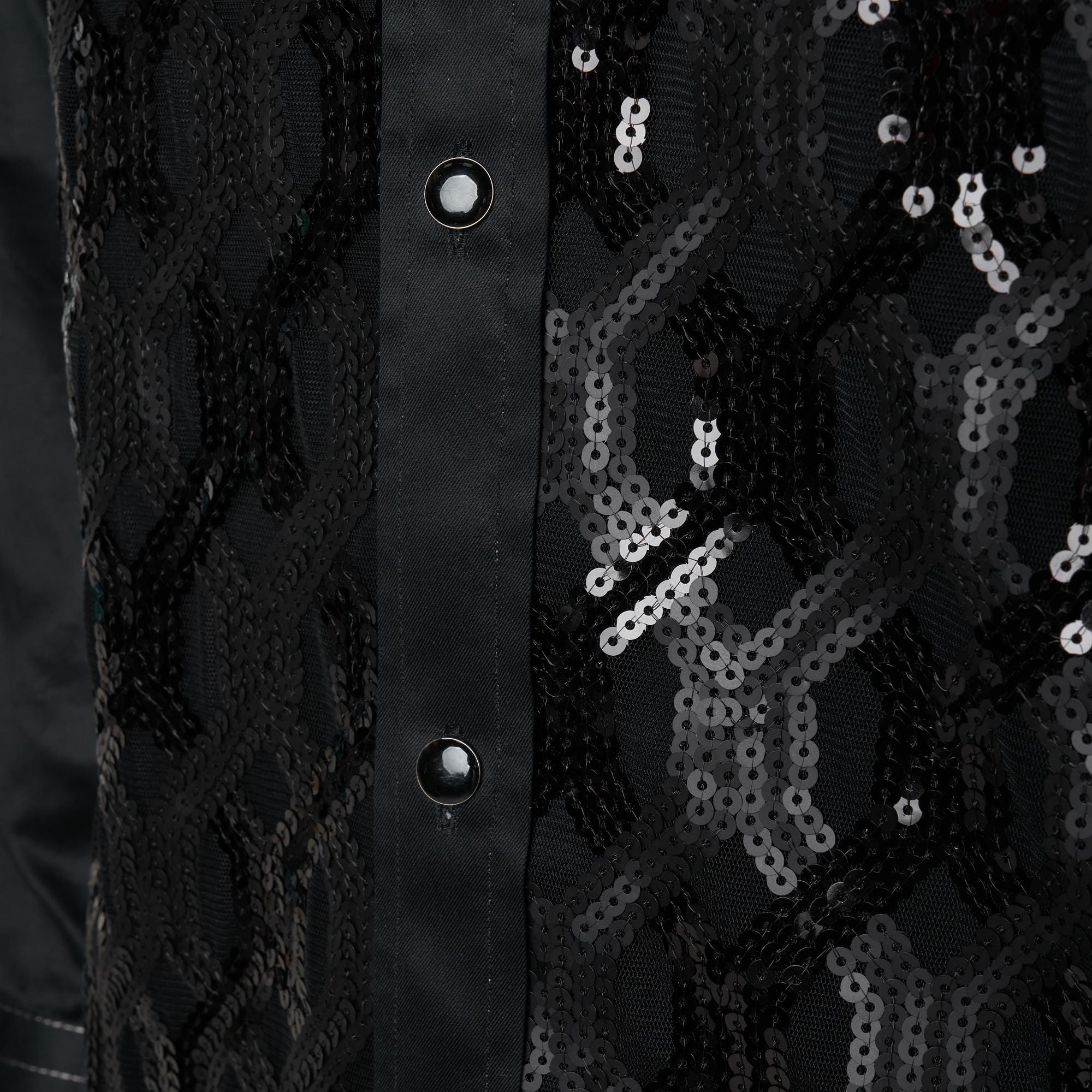 Men's Black Formal Shirt Men Designer Great Quality Regular Fit Sequin Party Wedding Night Ceremony