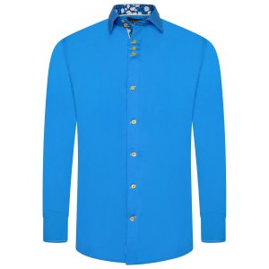 Men's Formal Shirt Men Italian Shirt Designer Great Quality Slim Fit Royal Blue