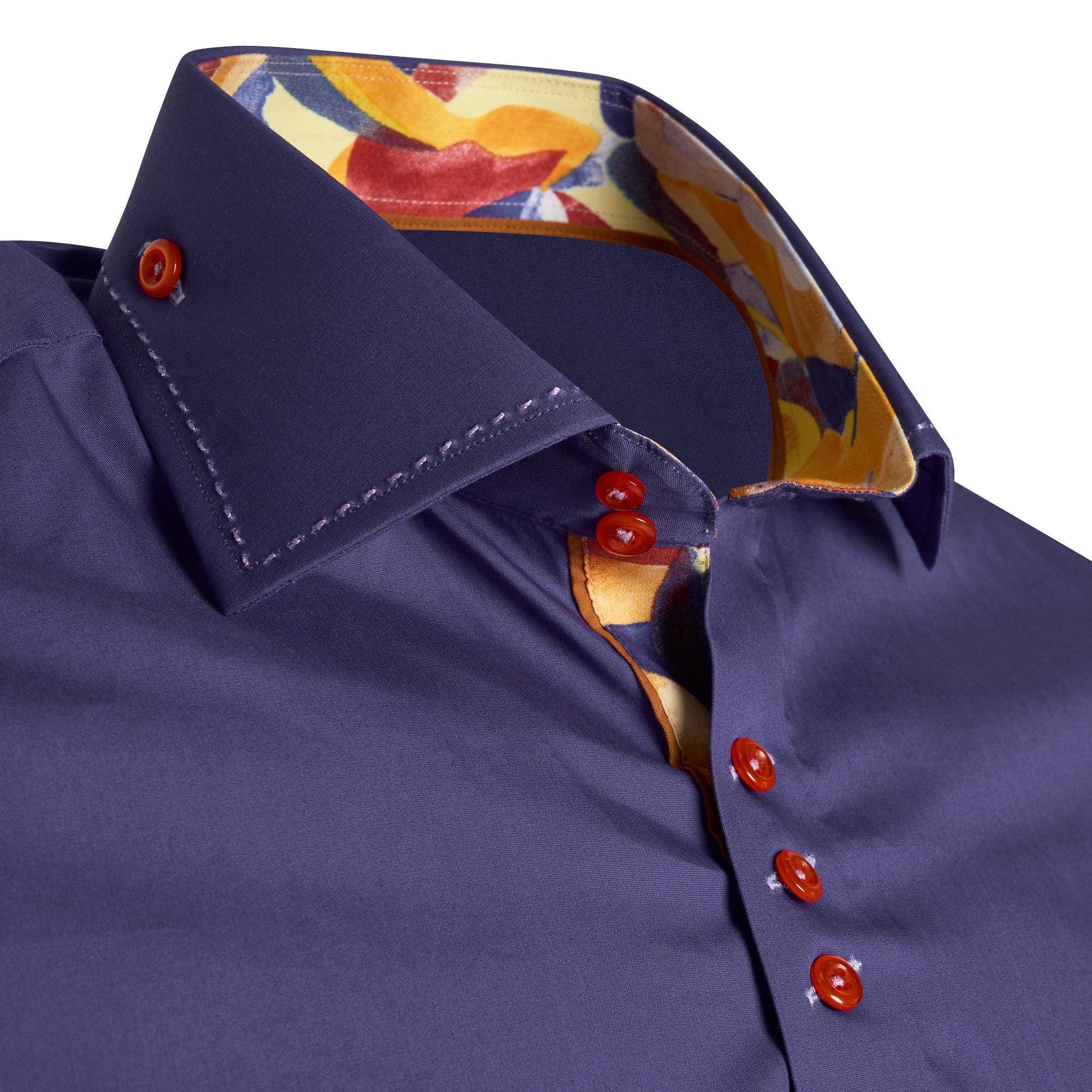 Men's Formal Shirt Men Italian Shirt Designer Great Quality Regular Fit Purple
