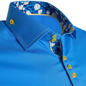 Men's Formal Shirt Men Italian Shirt Designer Great Quality Slim Fit Royal Blue