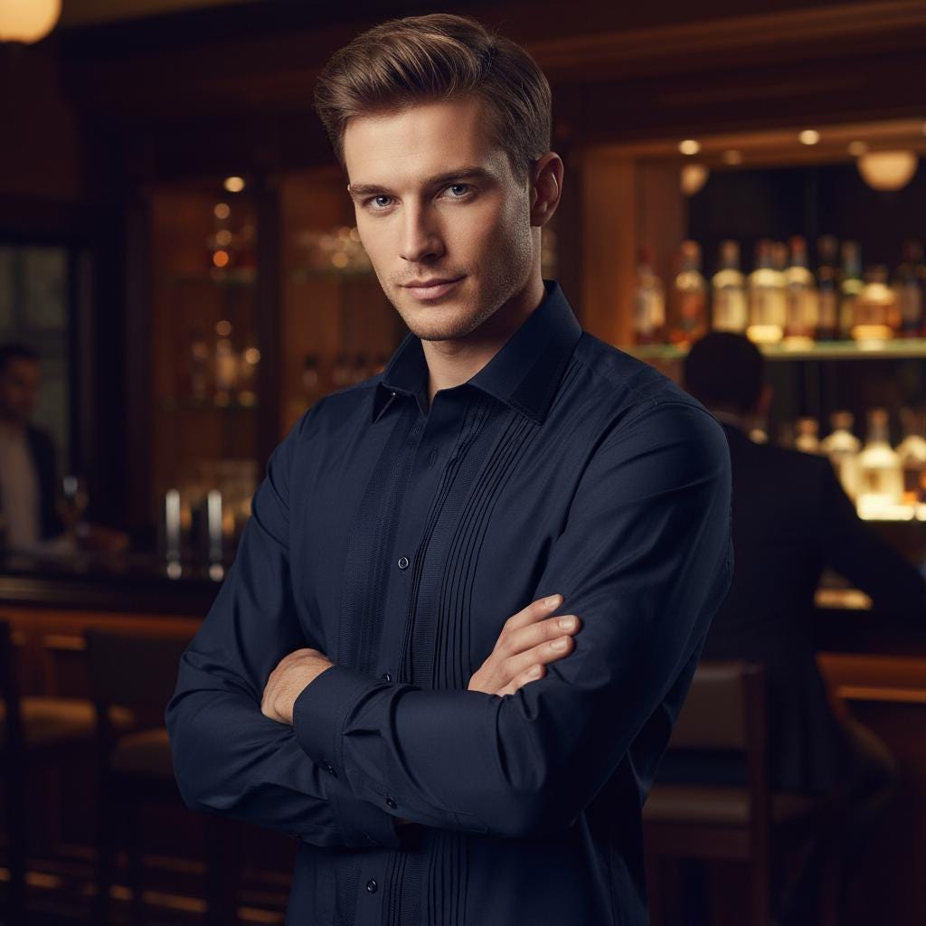 Men Navy Formal Shirt Men Designer Great Quality Regular Fit Party Wedding Night Ceremony