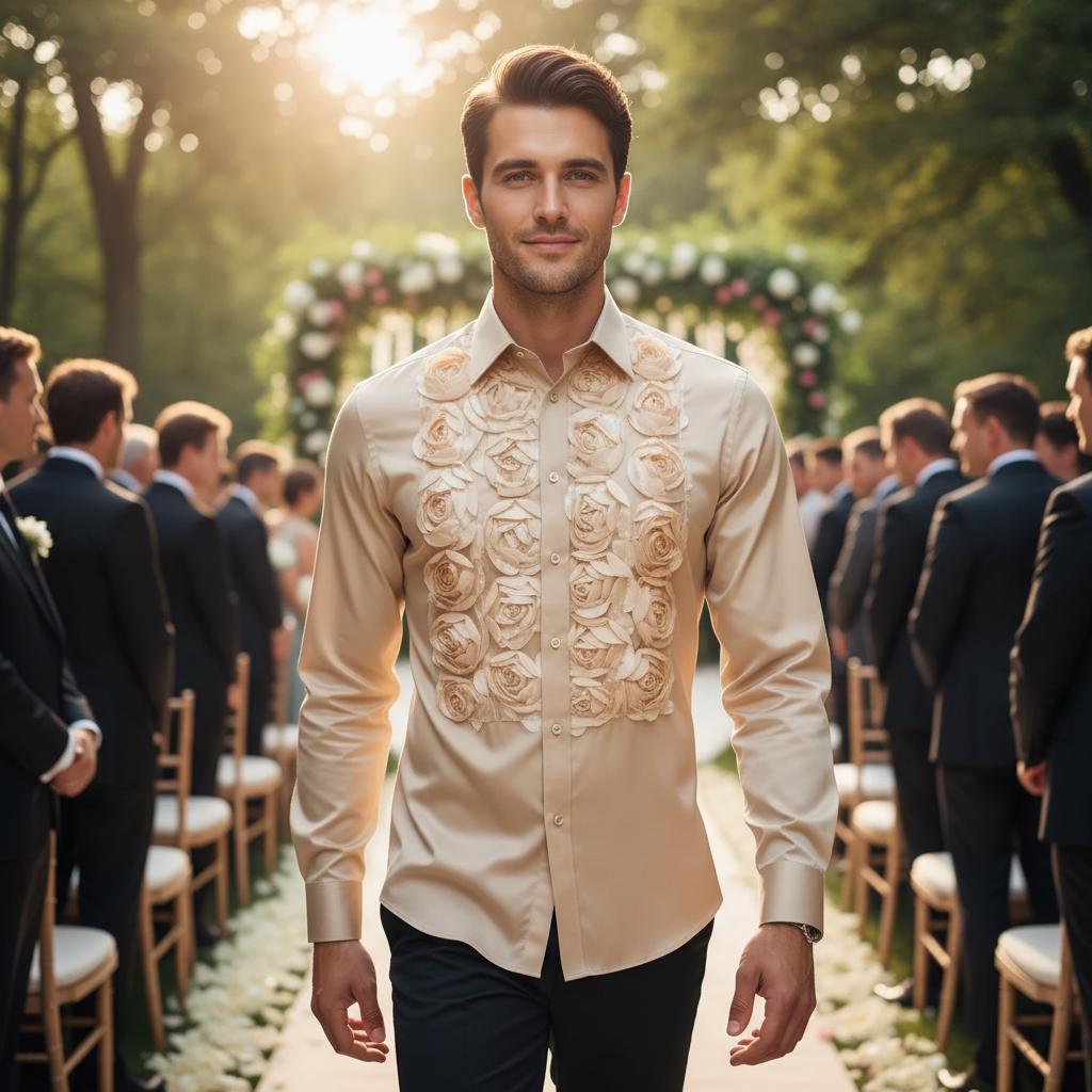 Men's Formal Shirt Men Designer Great Quality Regular Fit Party Wedding Night Ceremony Mocha