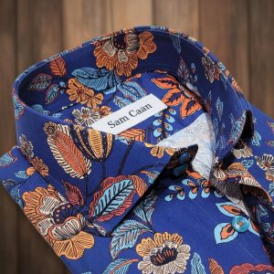 Men's Formal Shirt Men Italian Shirt Designer Great Quality Slim Fit Blue Paisley