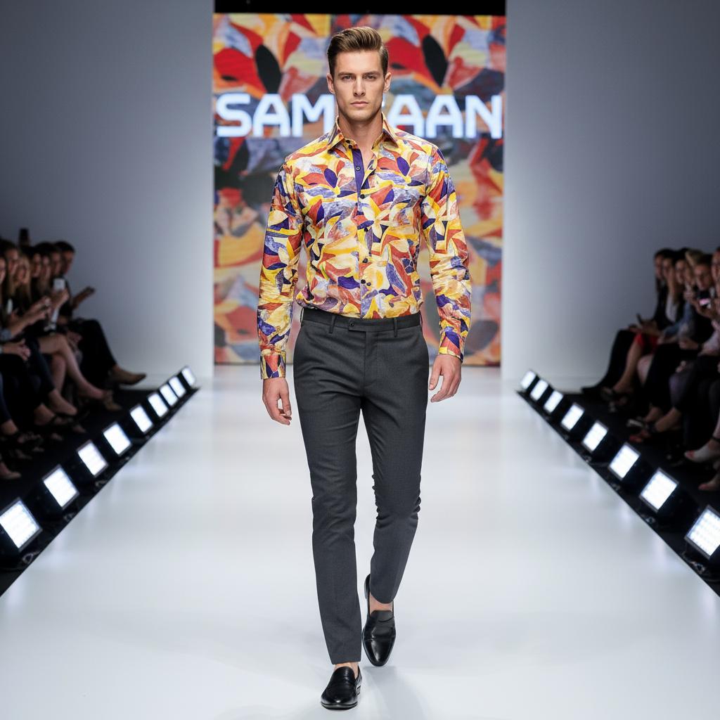 Men's Formal Shirt Men Italian Shirt Designer Great Quality Regular Fit Printed