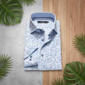 Men's Formal Shirt Men Italian Shirt Designer Great Quality Slim Fit Sky Blue