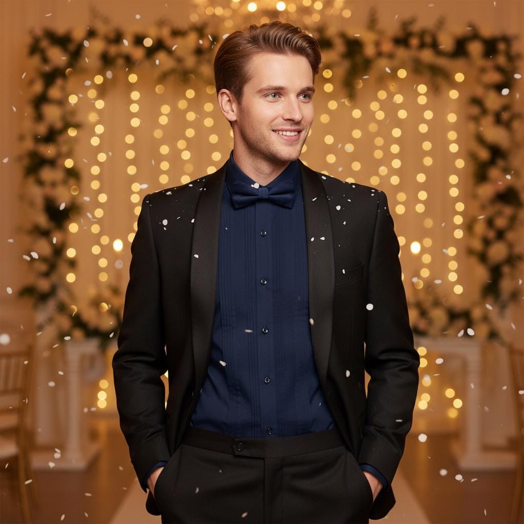 Men Navy Formal Shirt Men Designer Great Quality Regular Fit Party Wedding Night Ceremony