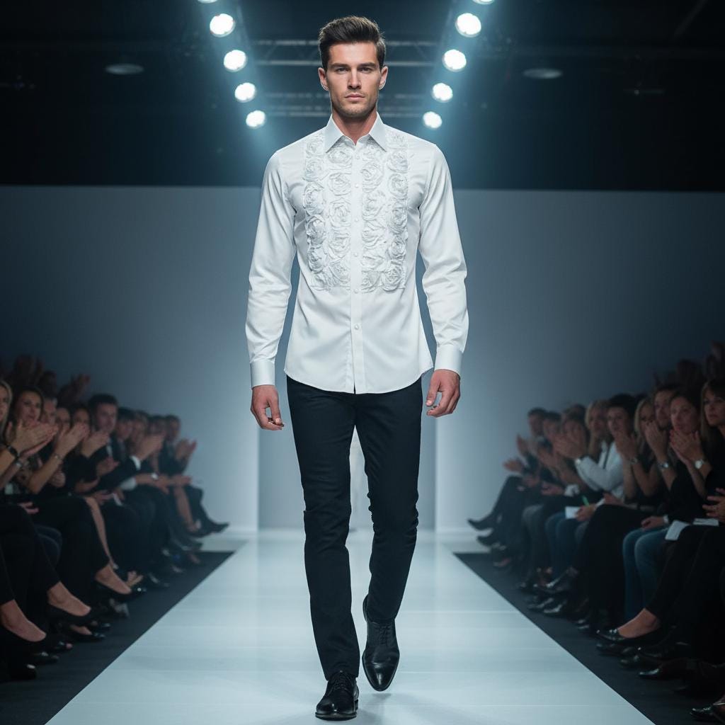 Men's Formal Shirt Men Designer Great Quality Slim Fit Party Wedding Night Ceremony White