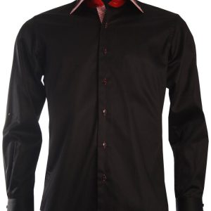 Men's Formal Shirt Men Italian Shirt Designer Regular Fit Casual Long Sleeve Black 10007