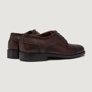 Men's Brown Leather Wingtip Brogue Dress Shoes Formal